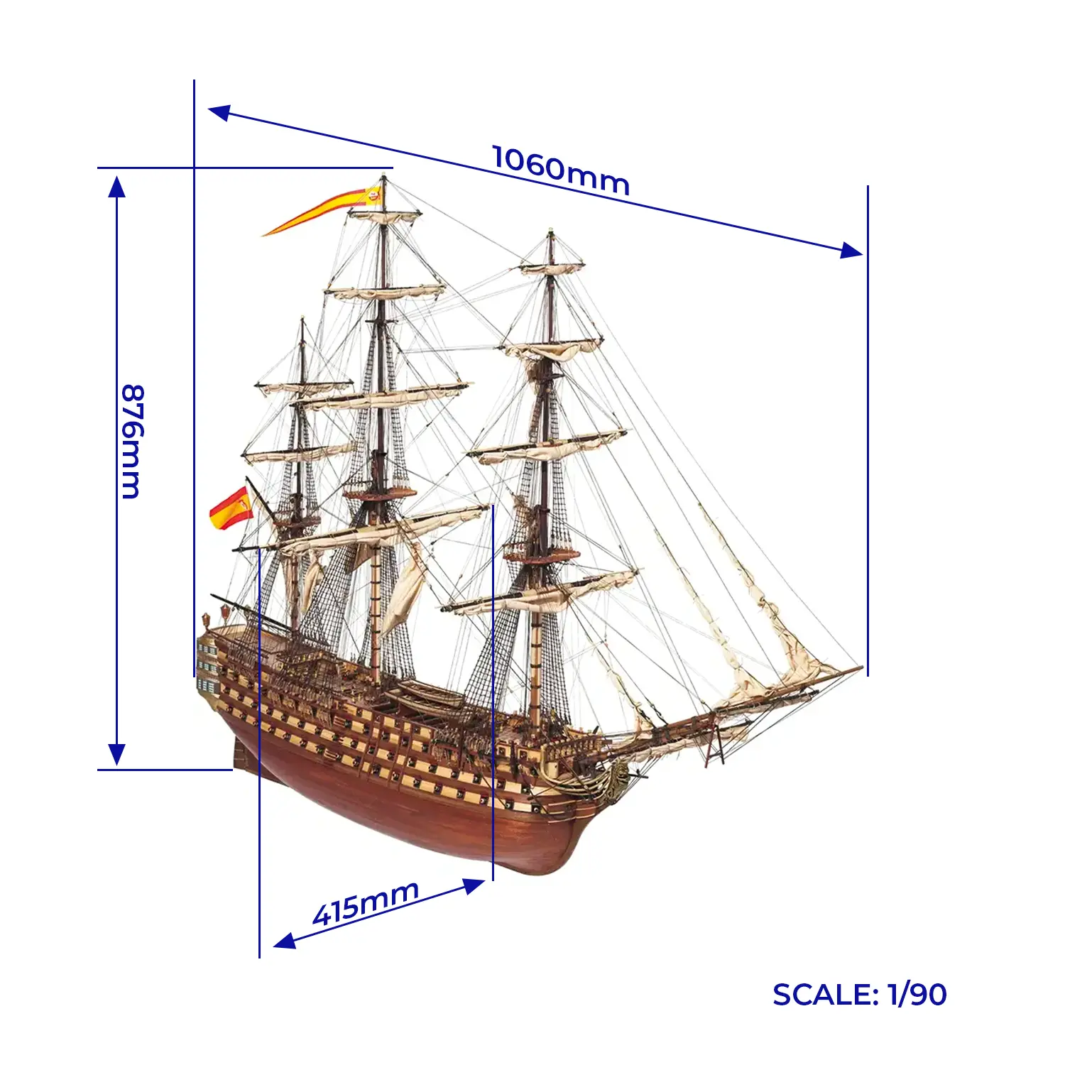Maqueta Santísima Trinidad, Navío 1/90 - Occre - Imagen 3