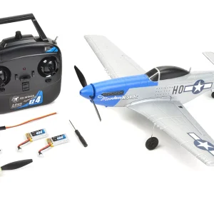 Mini P-51 Mustang Azul RTF 450 mm Batería Li-Po 1+1 Cargador USB - EZ-Wings
