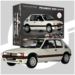 Maqueta Peugeot 205 1/9 GTI Blanco. Metal y plástico