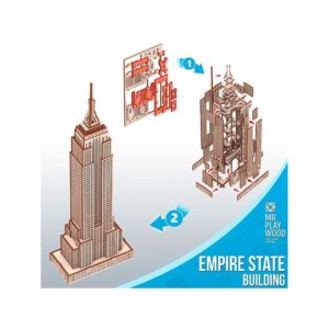 Empire State Building 101 piezas, kit de construcción de madera. - Mr. Playwood