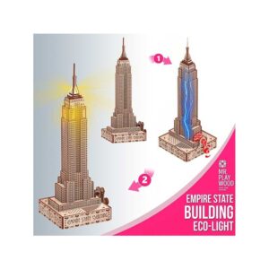 Empire State Building (Eco-light) 168 piezas, construcción de madera - Mr. Playwood