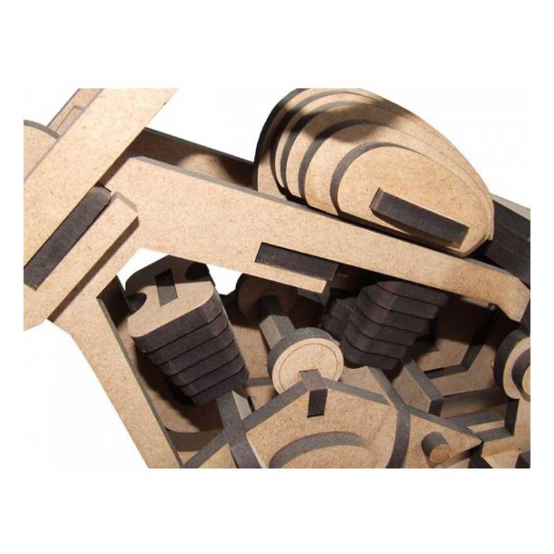 Moto custom en madera kit - Artymon - Imagen 2