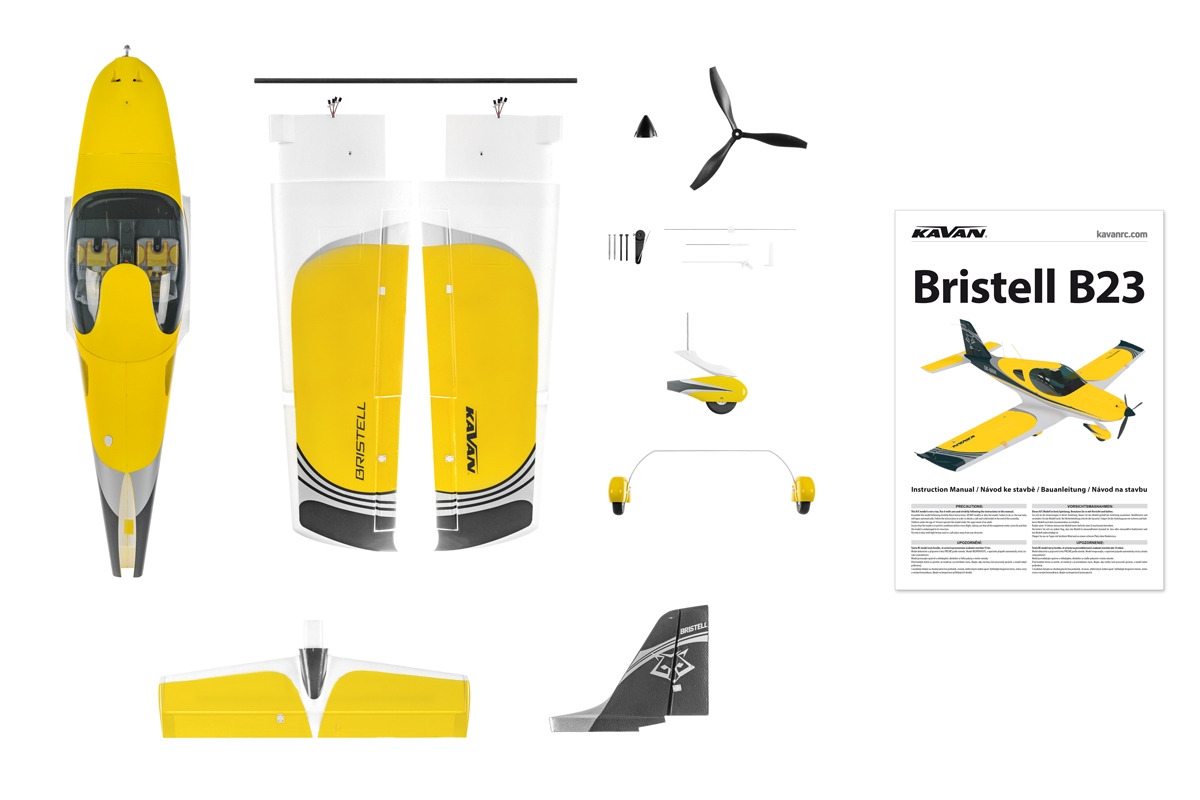 Bristell B23 brushless 1600mm ARF Amarillo - Kavan - Imagen 10