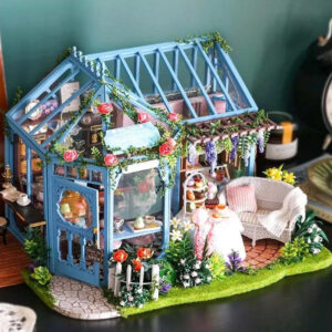 Casa en miniatura 1/24 de rompecabezas 3D Rose Garden Tea House - CuteBee